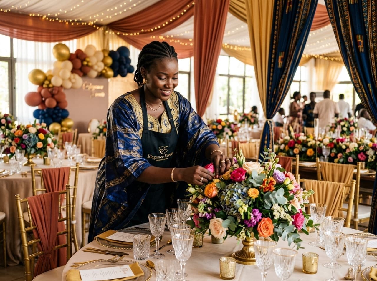 Décoration événement — prestataire au travail