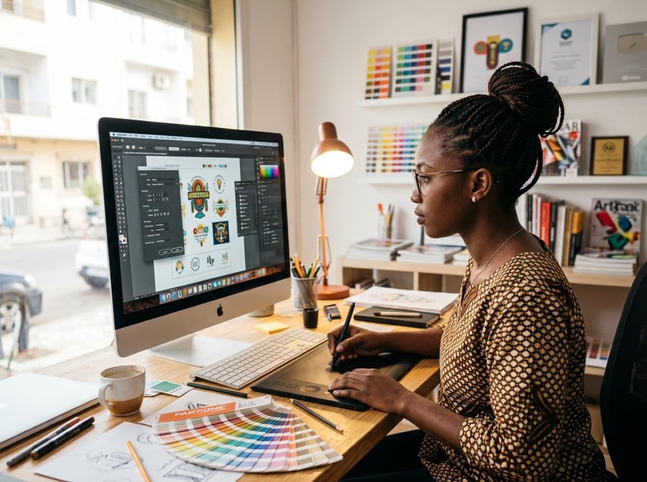 Graphiste — prestataire au travail