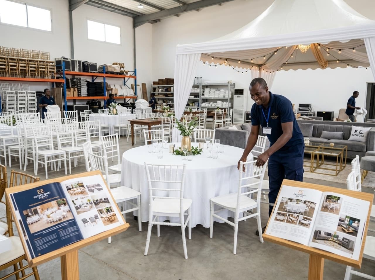 Location mobilier — prestataire au travail