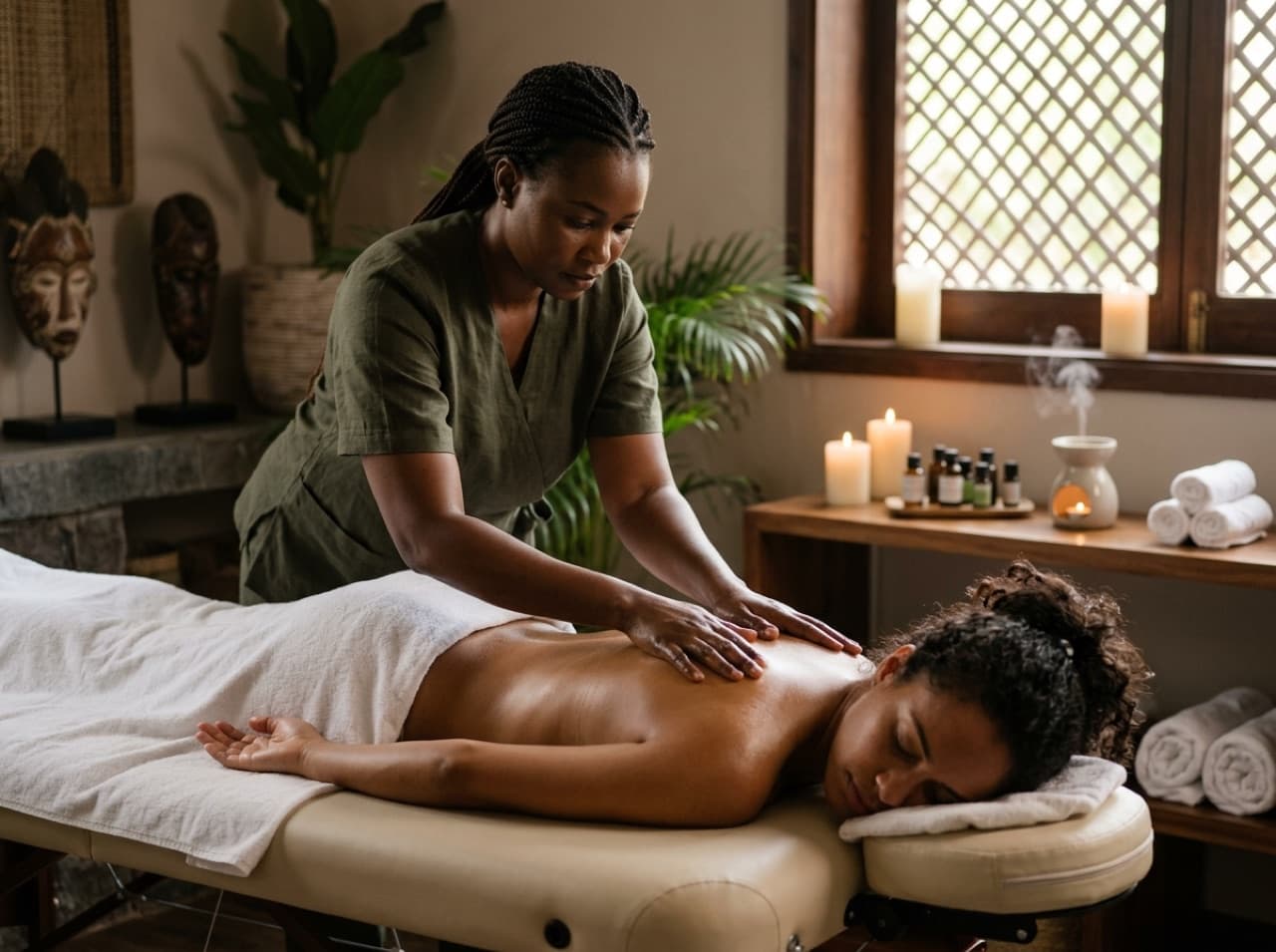 Massage — prestataire au travail